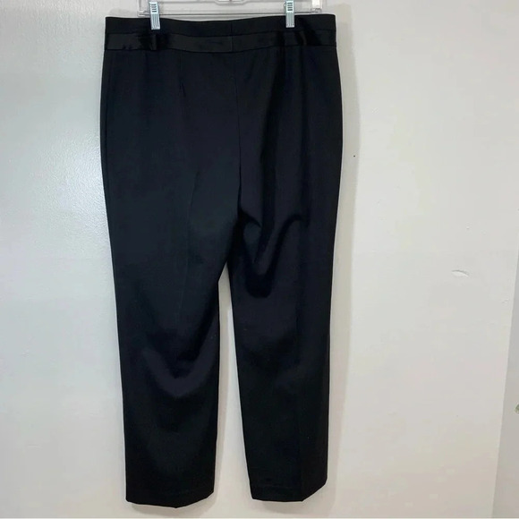 Talbots Trouser Pants Woman 14 P Black Straight Wide Leg Front Zip Classic Work - Picture 5 of 13